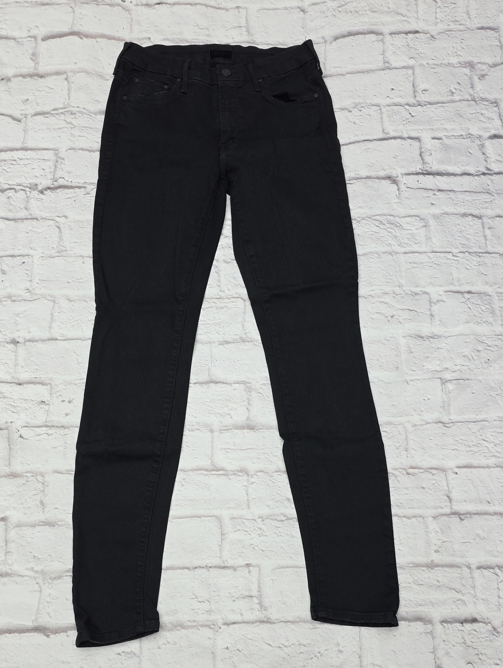 Mother The Looker Jeans Sz 26(26x29) Not Guilty Black Denim Skinny Ankle